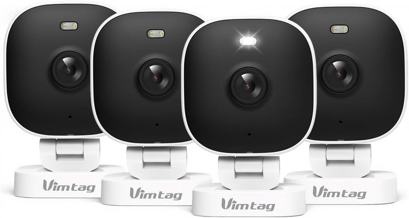 Vimtag 4MP Security Camera, 2.4G/5G Outdoor Indoor Cameras for Home Security with Color Night Vision, Motion Activated Spotlight/Siren, IP66,2-Way Audio, Support Cloud/Card(not Include), Wired, 4Pack - Image 1